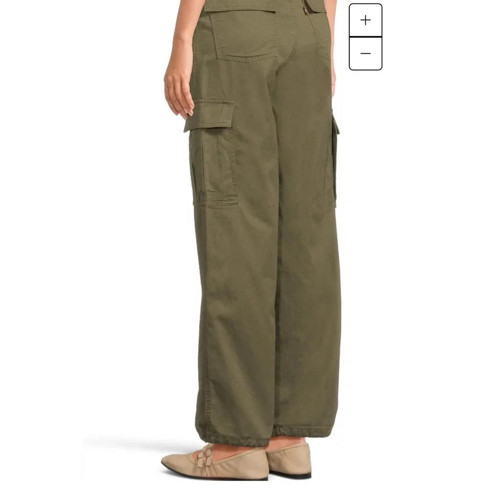 Levi's '94‎ Baggy Cargo Pants Olive Green Utility Pocket Cotton Size 26